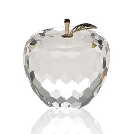 Faceted Crystal Apple Paperweight