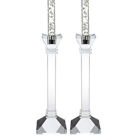 Charleston 10" Square Classic Crystal Candle Holders Set of 2