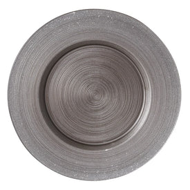 13" Metallic Gray Charger Plates with Glitter Edge 13" Set of 4