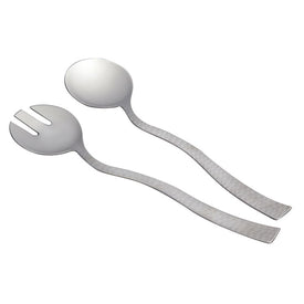 Hammered Stainless Steel Salad Server Two-Piece Set