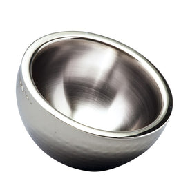 Hammered Stainless Steel Dual Angle 6" Double-Wall Bowl