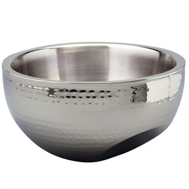 Hammered Stainless Steel Dual Angle 10" Double-Wall Bowl