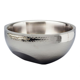 Hammered Stainless Steel Dual Angle 12" Double-Wall Bowl