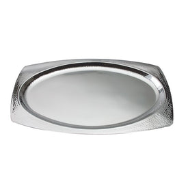Hammered Rim Stainless Steel 22" Oval Tray