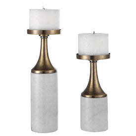 Castiel Marble Candle Holders by Billy Moon Set of 2