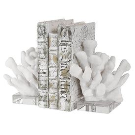 Charbel White Bookends by David Frisch Set of 2