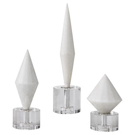 Alize White Stone Sculptures Set of 3 by David Frisch