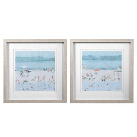 Sea Glass Sandbar Framed Prints Set of 2