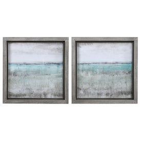 Aqua Horizon Framed Prints Set of 2