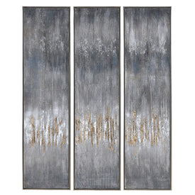 Gray Showers Handpainted Canvases Set of 3 by Carolyn Kinder