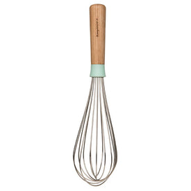 Leo 11" 18/10 Stainless Steel and Wood Whisk