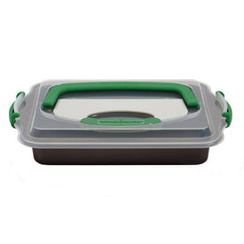 Perfect Slice Two-Piece Covered Cake Pan with Cutting Tool