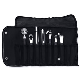 Essentials Stainless Steel Garnishing Tool Eight-Piece Set with Case