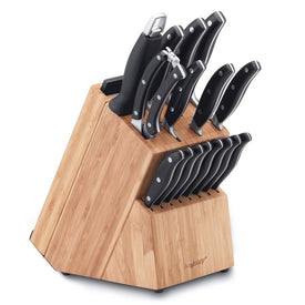 Essentials Forged Stainless Steel 20-Piece Cutlery Set with Block