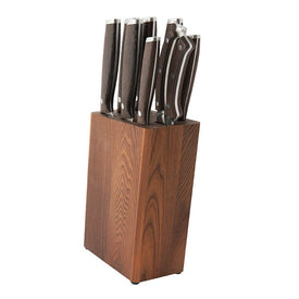 Rosewood Stainless Steel Knives Nine-Piece Set with Block