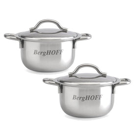 2.5" 18/10 Stainless Steel Covered Mini Pots Set of 2