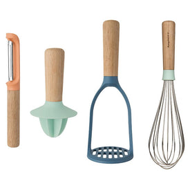 Leo Kitchen Gadgets with Wood Handles Four-Piece Set