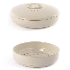 Ron Stoneware Steam Tower Insert and Covered Bowl Two-Piece Set