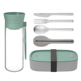 Leo Lunch Set with Water Bottle, Flatware, and Bento Box