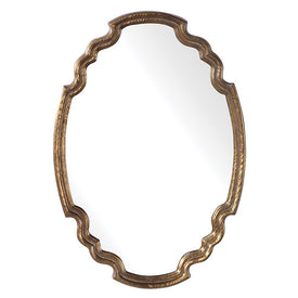 Ariane Gold Oval Wall Mirror by Grace Feyock