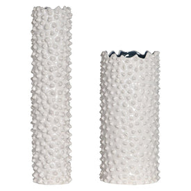 Ciji White Vases Set of 2 by Renee Wightman