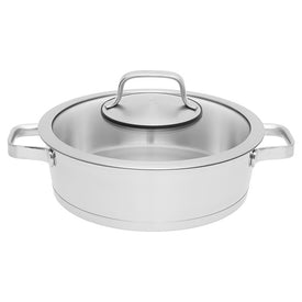 Manhattan 3.2-Quart 9.5" 18/10 Stainless Steel Two-Handle Covered Casserole Dish