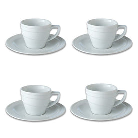 Essentials Hotel 3.5 oz Porcelain Espresso Cup and Saucers Set of 4