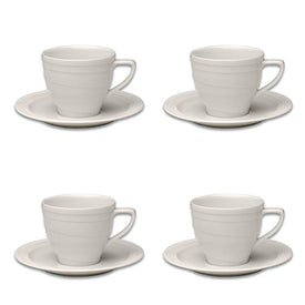 Essentials Hotel 4 oz Porcelain Cup and Saucers Set of 4