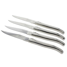 Laguiole Connoisseur Steak Knives with Stainless Steel Handles Set of 4