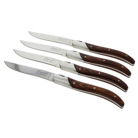Laguiole Connoisseur Steak Knives with Rosewood Handles Set of 4