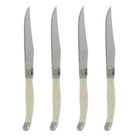 Laguiole Steak Knives with Faux Ivory Handles Set of 4