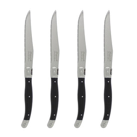 Laguiole Steak Knives with Black Handles Set of 4