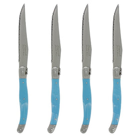 Laguiole Steak Knives with Faux Turquoise Handles Set of 4