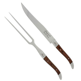 Laguiole Carving Knife and Fork Set with Pakkawood Handles