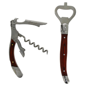 Laguiole Bottle Opener and Cork Screw with Pakkawood Handles Two-Piece Set