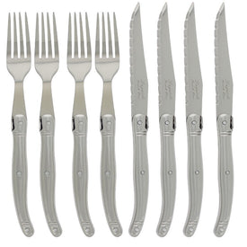 Laguiole Steak Knives and Forks with Stainless Steel Handles Eight-Piece Set