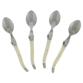 Laguiole Coffee Spoons with Faux Ivory Handles Set of 4
