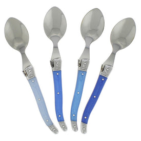 Laguiole Coffee Spoons with Blue Handles Set of 4