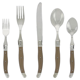 Laguiole Stainless Steel Flatware Service for Four with Bronze Handles 20-Piece Set
