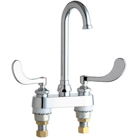 Lavatory Faucet 4 Inch Spread 2 Wrist Blade ADA Polished Chrome 1.5 Gallons per Minute