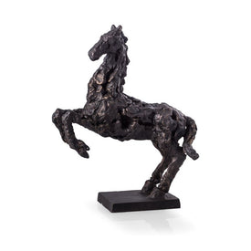 Mustang Horse Sculpture with Antracid Glazed Metal