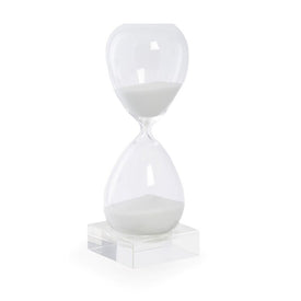 60-Minute Sand Timer on Crystal Base with White Sand