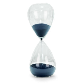 90-Minute Sand Timer on Crystal Base with Navy Sand