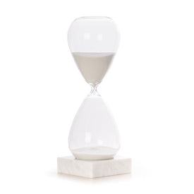 90-Minute Sand Timer on Crystal Base with White Sand