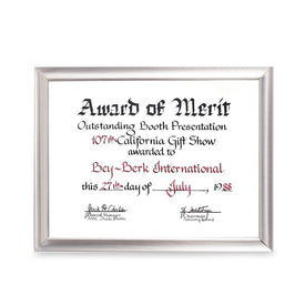 8.5" x 11" Silver-Plated Diploma/Award Certificate Frame with Easel or Wall-Mount Back