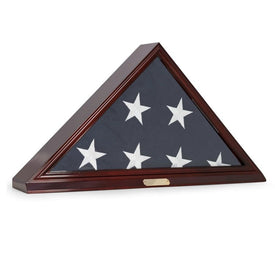 Wall-Mountable Memorial Flag Display Case for 5' x 95" Flag - Cherry