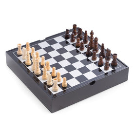 Black Lacquered Wood Multi-Game Set