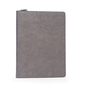 Multi-Compartment Business Padfolio/Portfolio with Zipper Closure - Gray