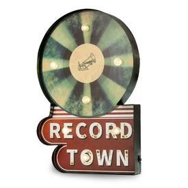 Record Town Wall-Mountable LED Lighted Sign