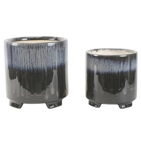 Ceramic Ombre Footed Planters Set of 2